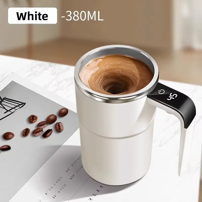 380ML Smart Self-Stirring Coffee Mug - Waterproof, USB Rechargeable with Digital Display