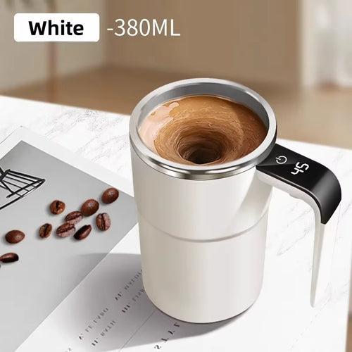 380ML Smart Self-Stirring Coffee Mug - Waterproof, USB Rechargeable with Digital Display