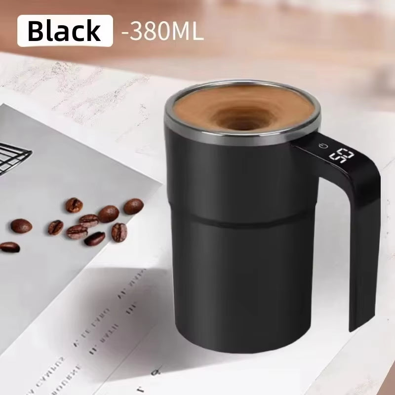 380ML Smart Self-Stirring Coffee Mug - Waterproof, USB Rechargeable with Digital Display