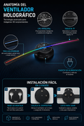 Ventilador Holográfico 3D 42CM | Proyector HD | Publicidad y Eventos | WiFi + App