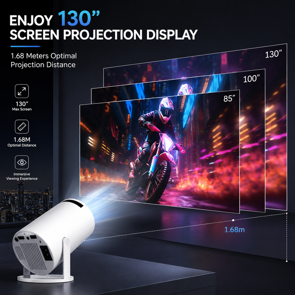 Proyector Portátil HY300 PRO+ | Android 11 · WiFi 6 · 4K · 200 ANSI Lúmenes