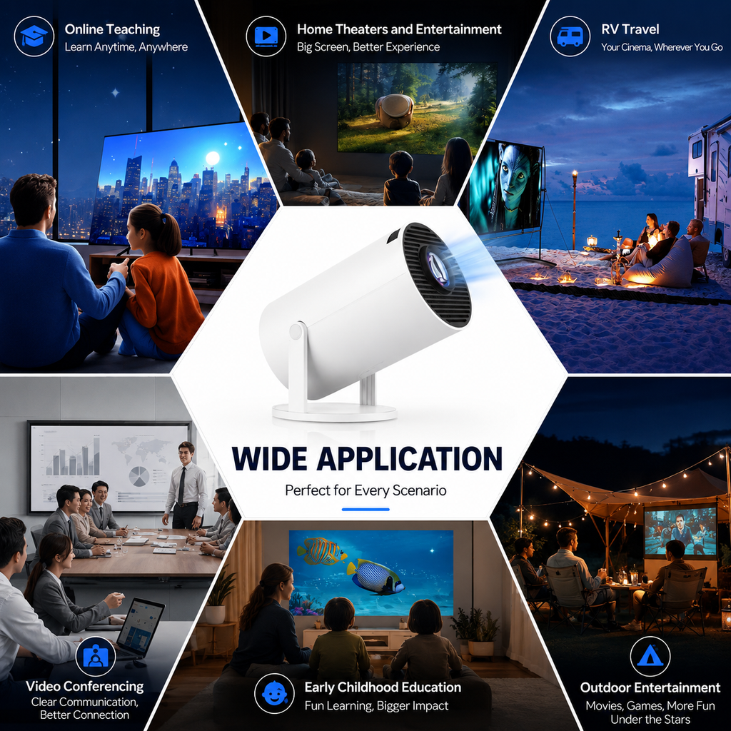 Proyector Portátil HY300 PRO+ | Android 11 · WiFi 6 · 4K · 200 ANSI Lúmenes