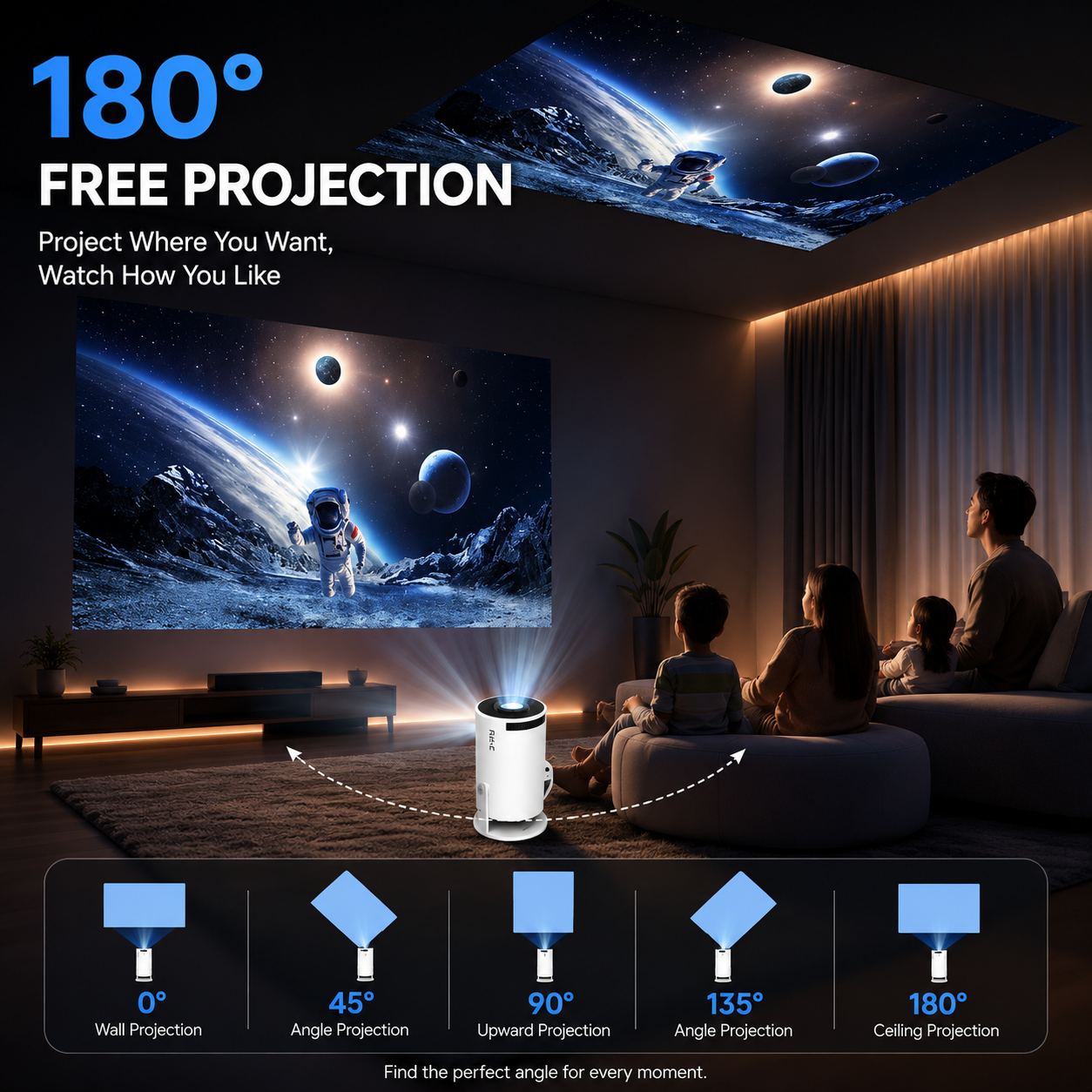 Proyector Portátil HY300 PRO+ | Android 11 · WiFi 6 · 4K · 200 ANSI Lúmenes