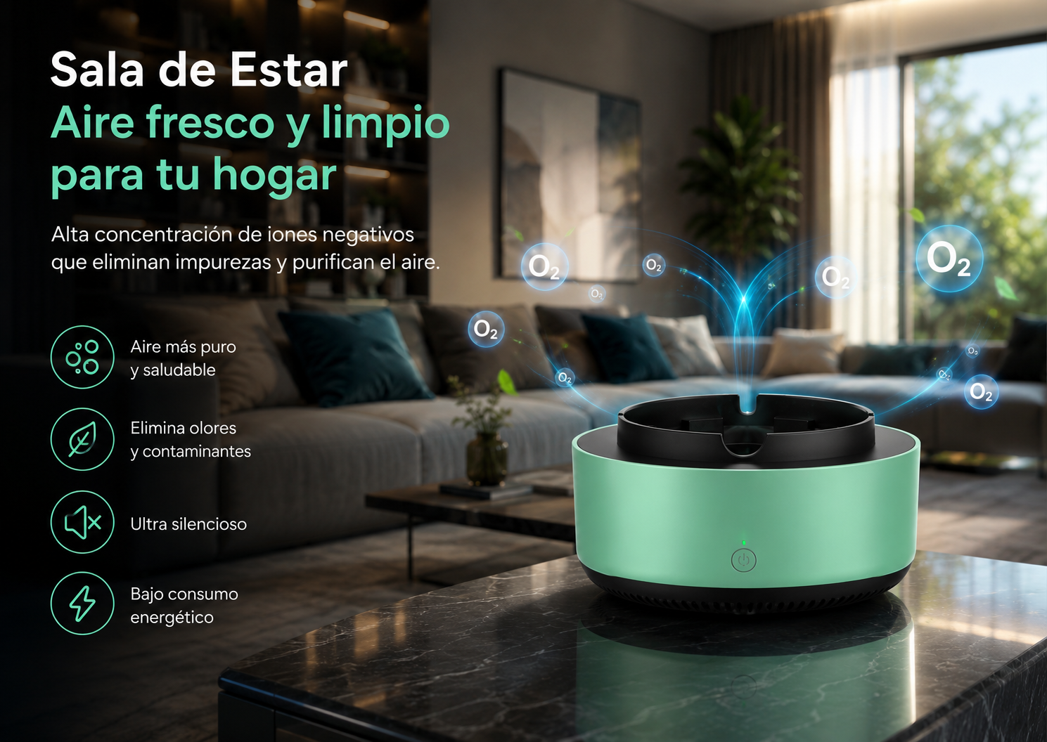 Cenicero Inteligente Sin Humo 360° – Elimina Malos Olores y Purifica el Aire | Para Hogar y Auto