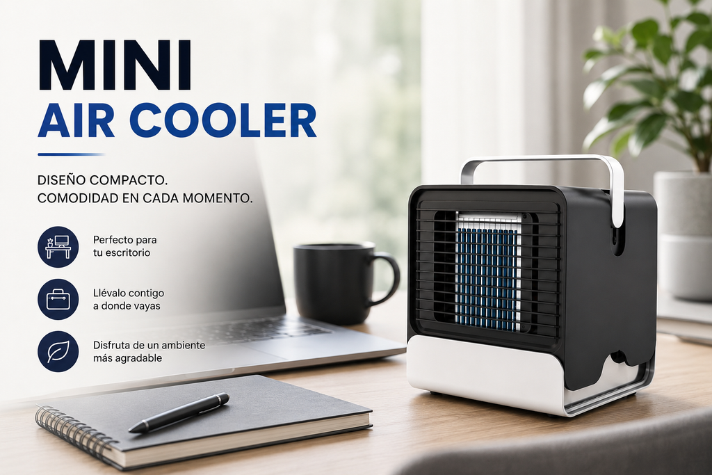 Mini Ventilador Enfriador USB con Iones Negativos 4 en 1