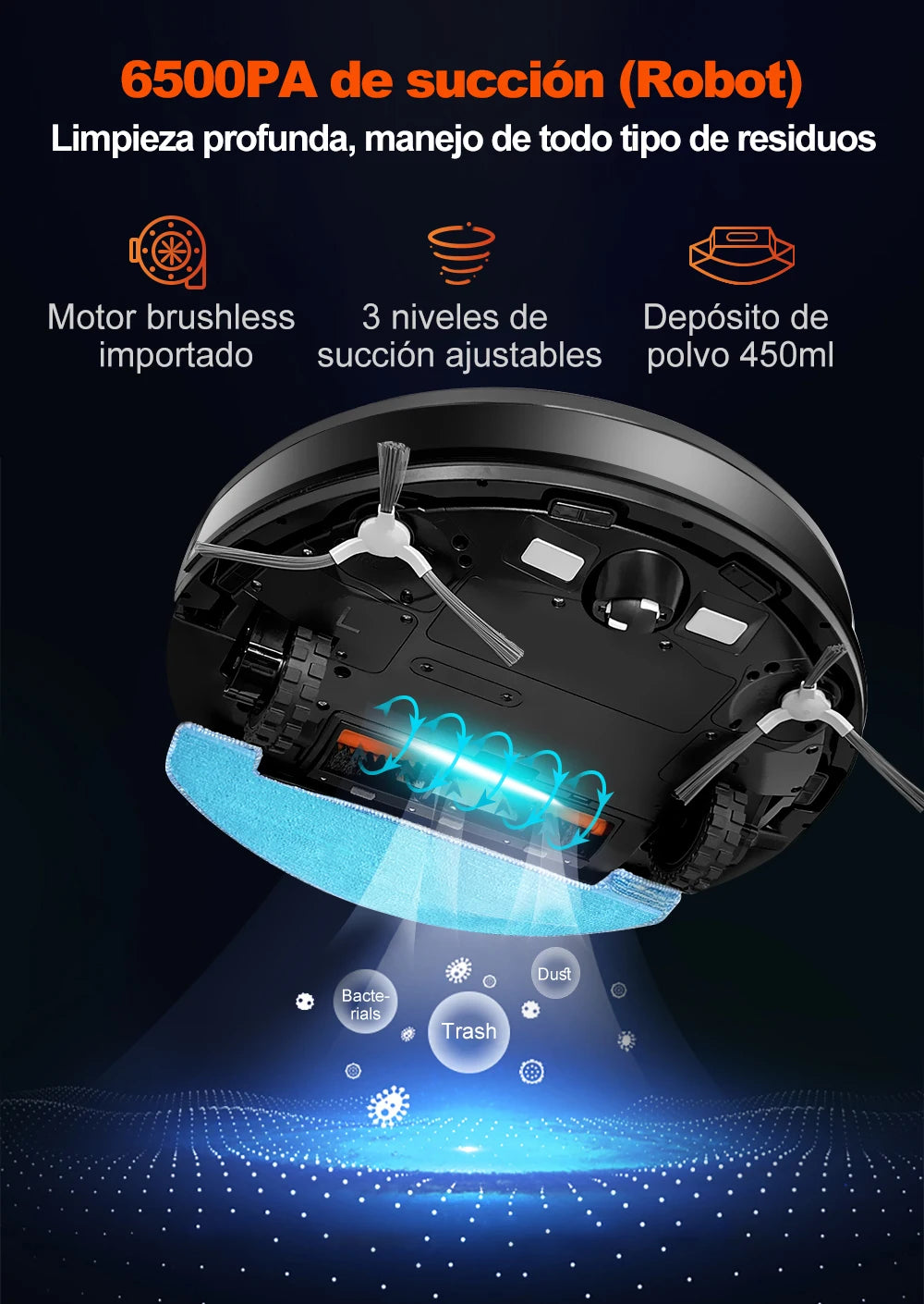 ABIR X9 Robot Aspirador Premium - Doble Láser LDS + Fregado + UV