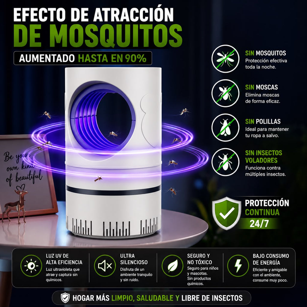 Lámpara Mata Mosquitos LED UV - Trampa Antimosquitos Eléctrica USB