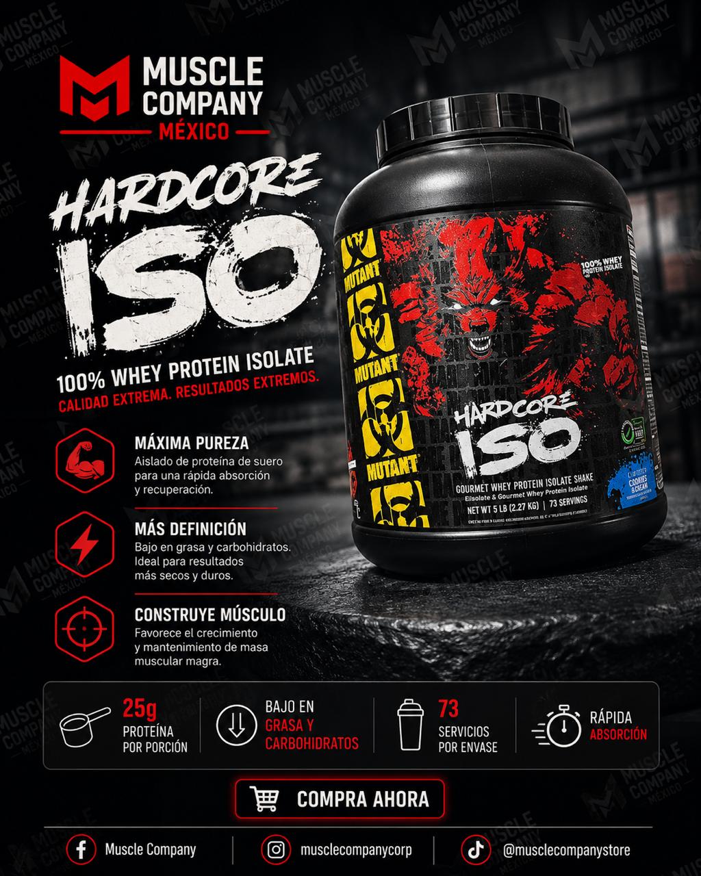 Mutant Hardcore ISO – 100% Whey Protein Isolate