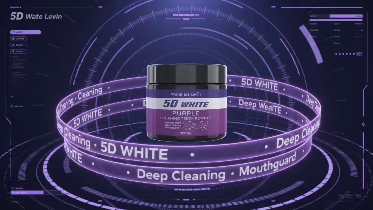 Polvo Blanqueador Dental Morado 5D White - Blanqueamiento en 5 Días Sin Sulfatos